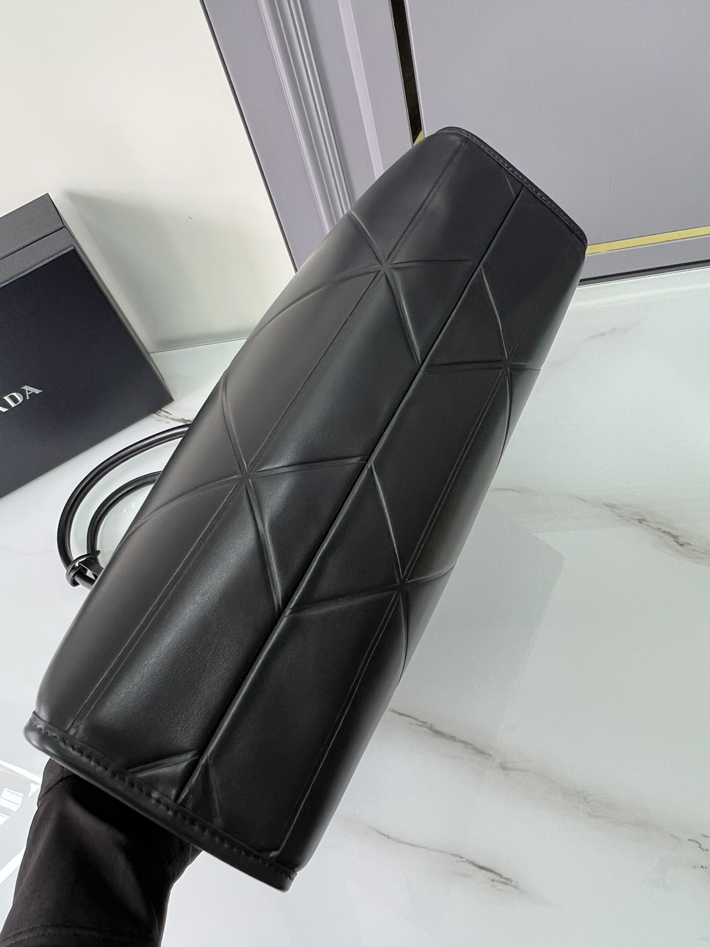 [TOP] PRADA Calfskin Tote Bags - Black - 30x23x9cm/35x27x10cm/39x30x12cm