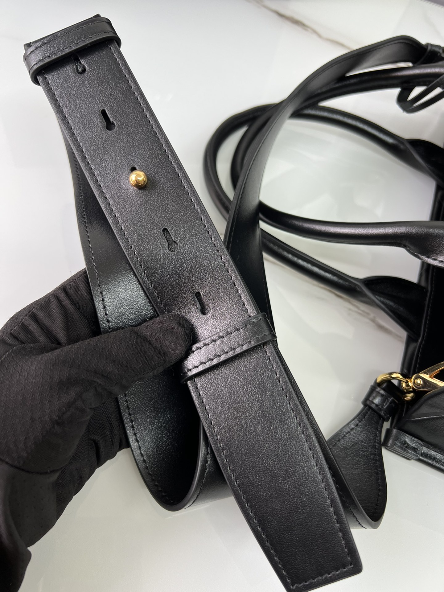 [TOP] PRADA Triangle Diamond Tote Bag Cowhide 30x23x9cm/35x27x10cm/39x30x12cm - Black