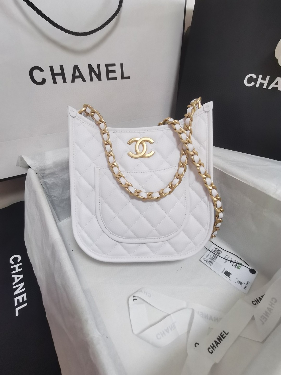 [TOP] CHANEL Jungle Embroidery Pattern Saddle Bags 21×23×6.5cm - GHW - 3 Colors