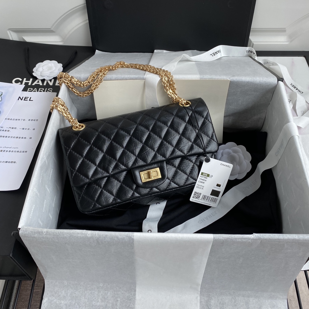 [TOP] CHANEL 2.55 Reissue Flap Bag Small 24cm - Black - SHW & GHW
