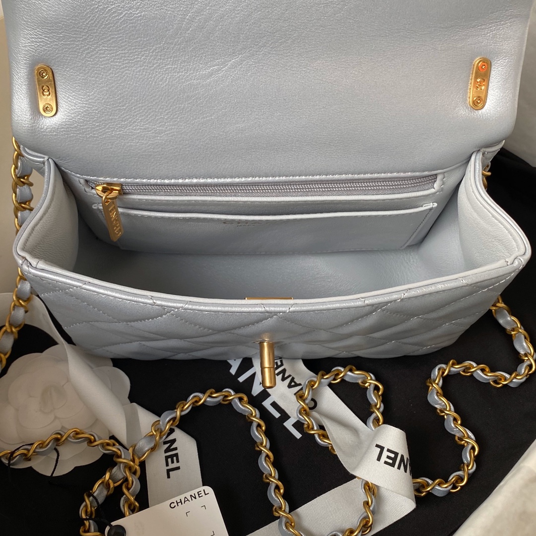 [TOP] CHANEL Pearl Flab Bags - 12.5×17×5cm/14.5×19.5×7.5cm - GHW&Silvery