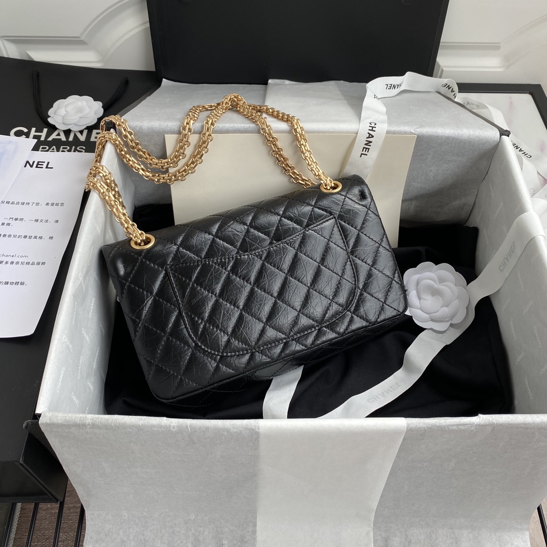 [TOP] CHANEL 2.55 Reissue Flap Bag Small 24cm - Black - SHW & GHW