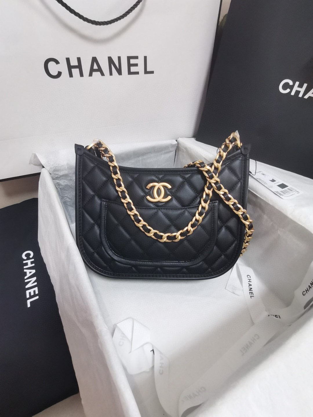 [TOP] CHANEL Jungle Embroidery Pattern Saddle Bags 20×24×6cm - GHW - 3 Colors