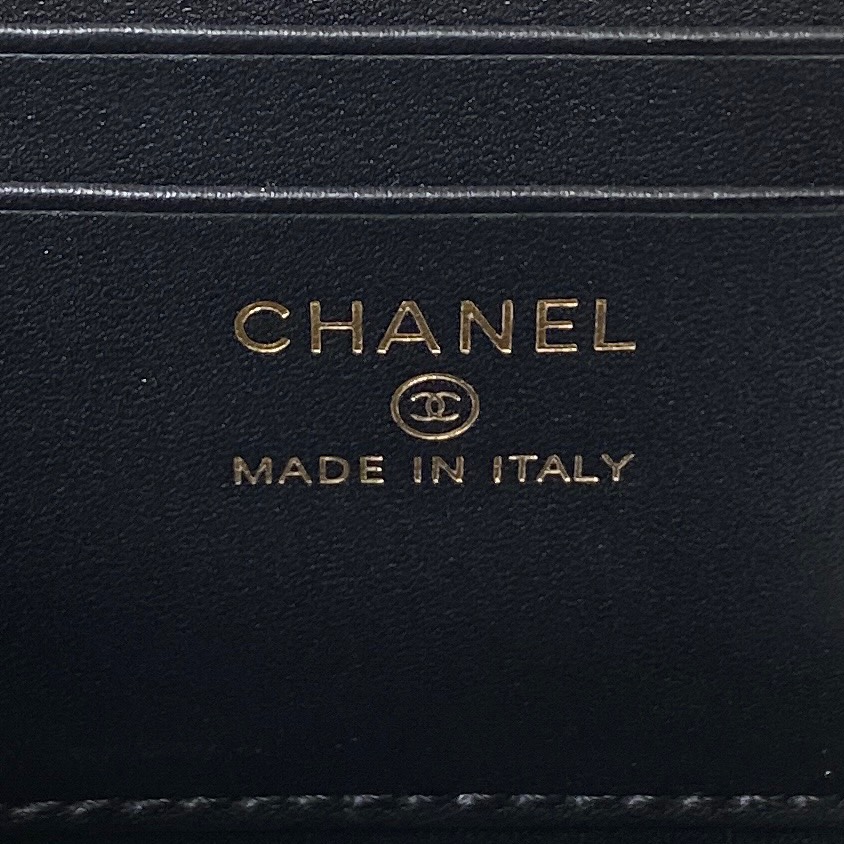 [TOP] CHANEL Lambskin Makeup Box 17*9.5*8cm - Black