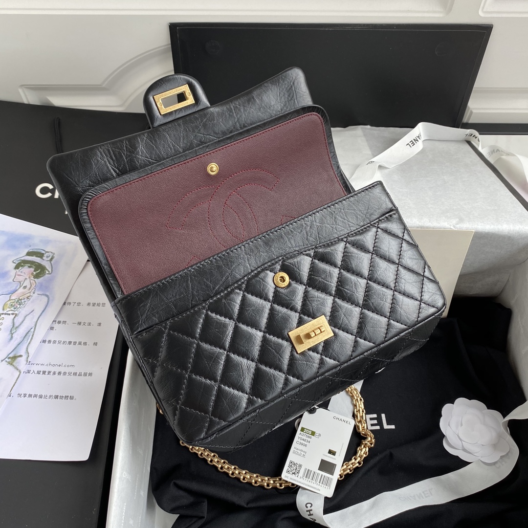 [TOP] CHANEL 2.55 Reissue Flap Bag Small 24cm - Black - SHW & GHW