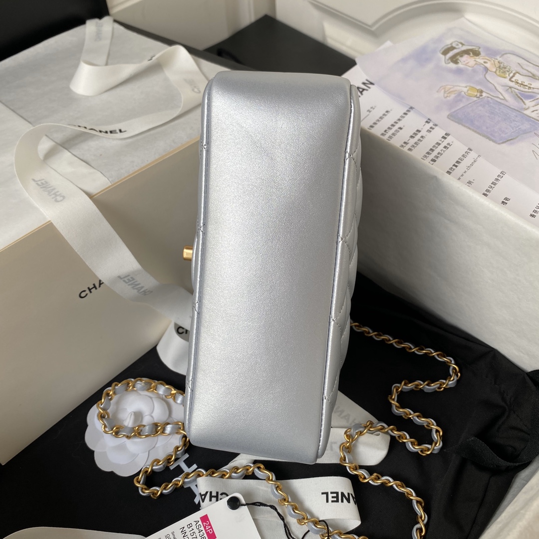 [TOP] CHANEL Pearl Flab Bags - 12.5×17×5cm/14.5×19.5×7.5cm - GHW&Silvery