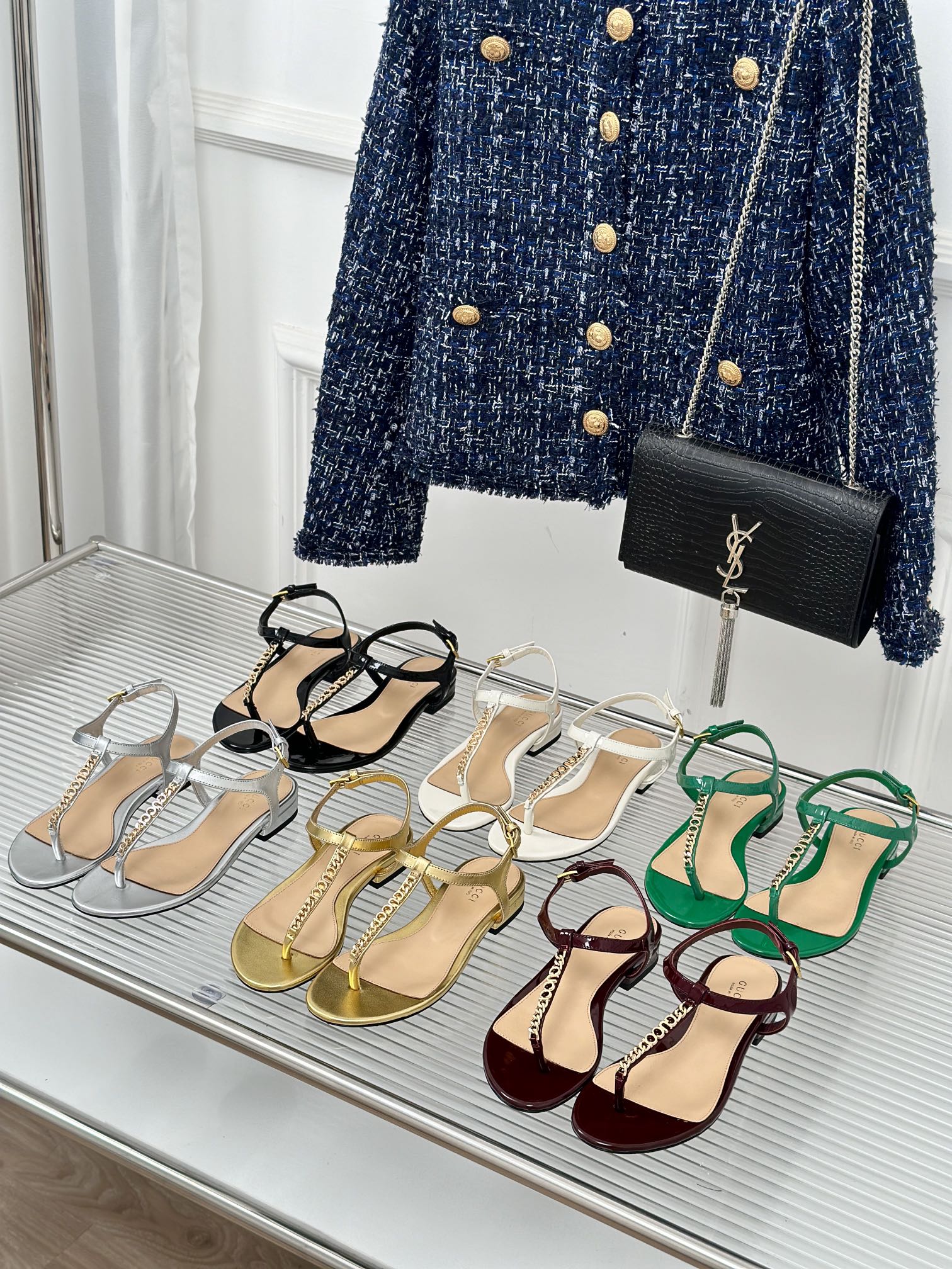 [TOP] GUCCI Chain Sandals - 6 Colors