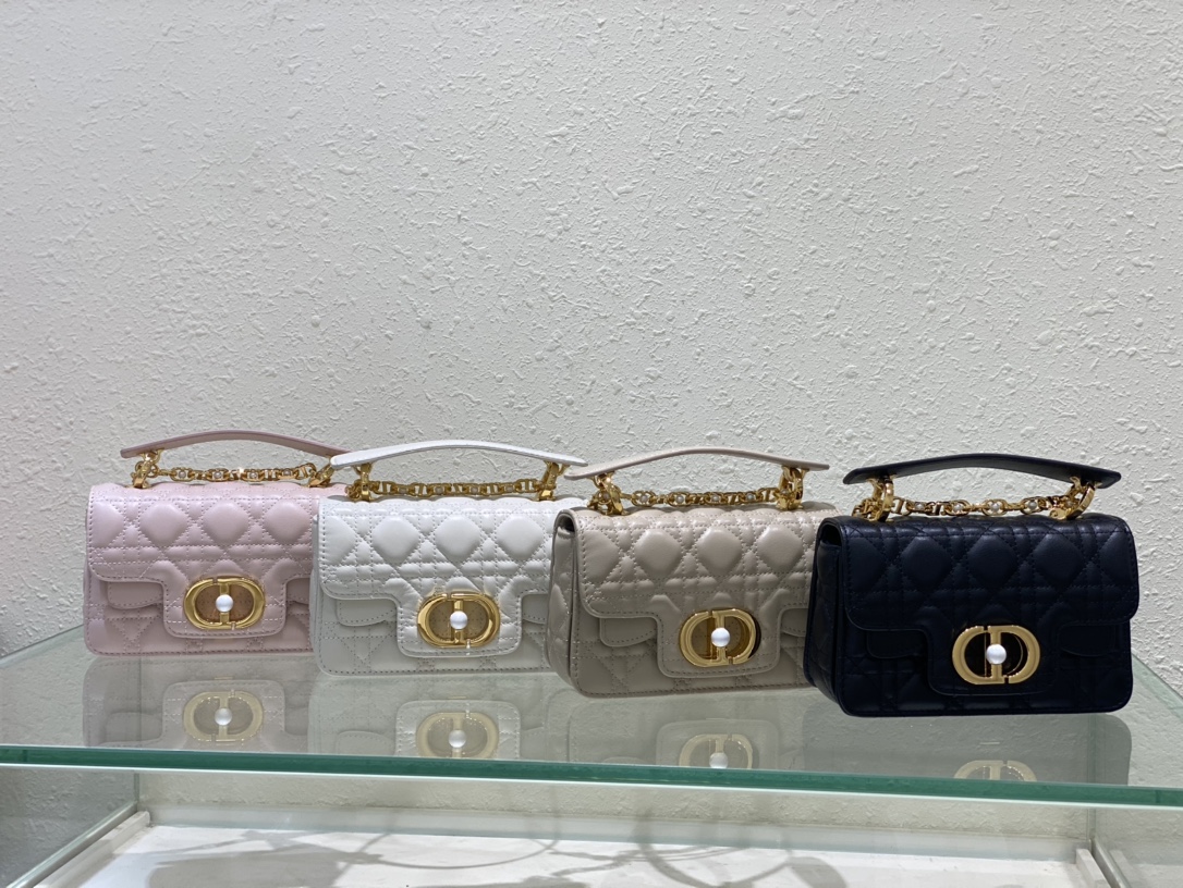 [TOP] Christian Dior Calfskin Mini Dior Jolie Handbag 19x13x4.5CM - 4 Colors&GHW