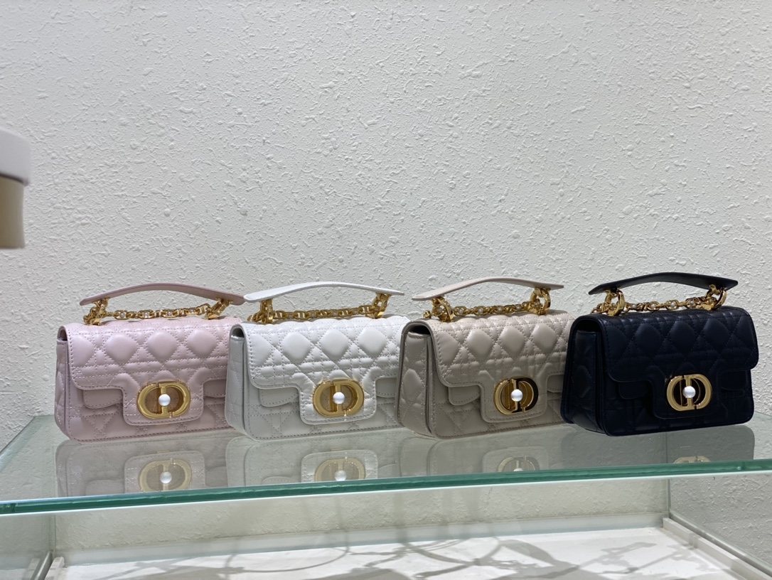 [TOP] Christian Dior Calfskin Mini Dior Jolie Handbag 19x13x4.5CM - 4 Colors&GHW