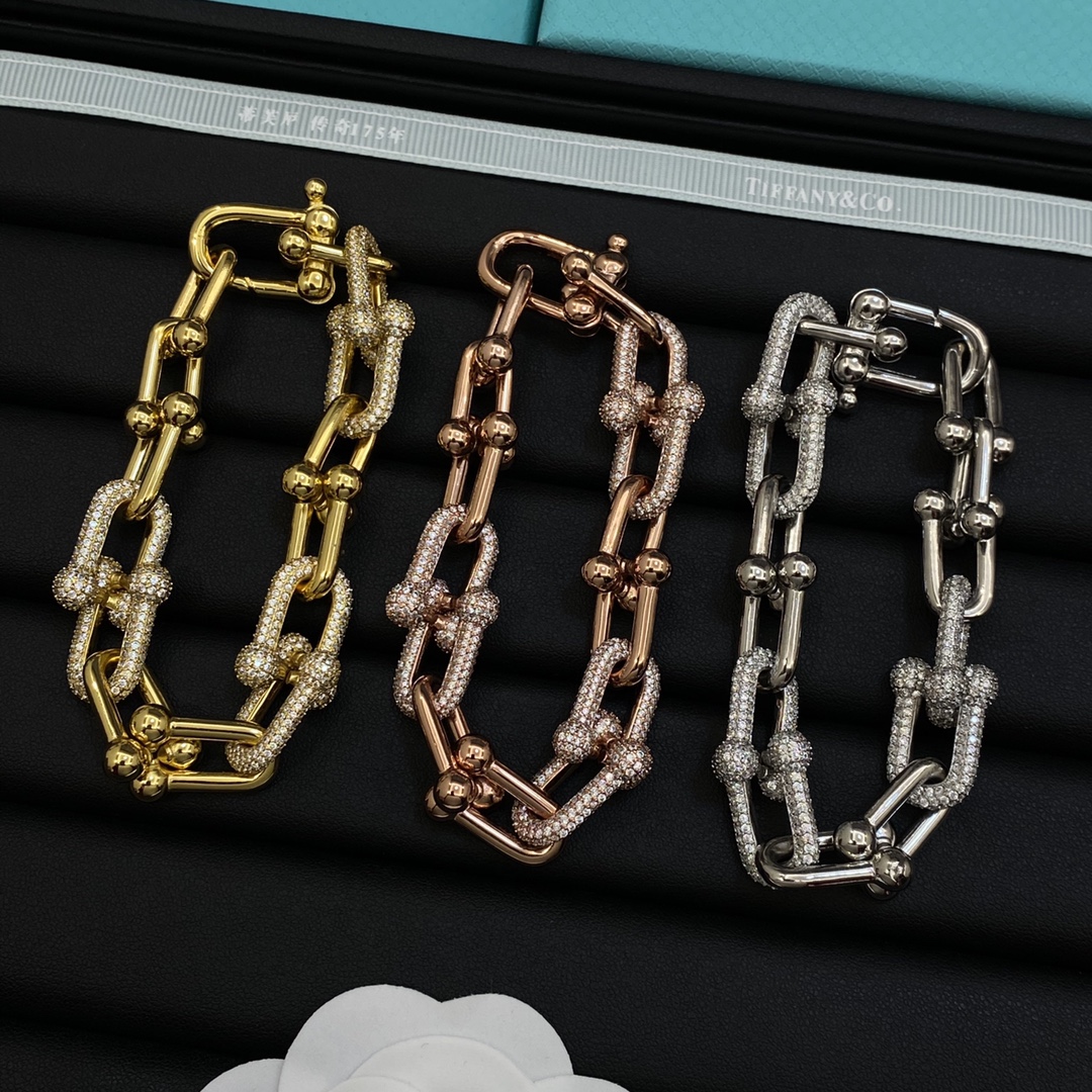 [TOP] Tiffany & Co. Lock Bracelet with Diamonds - 3 Color