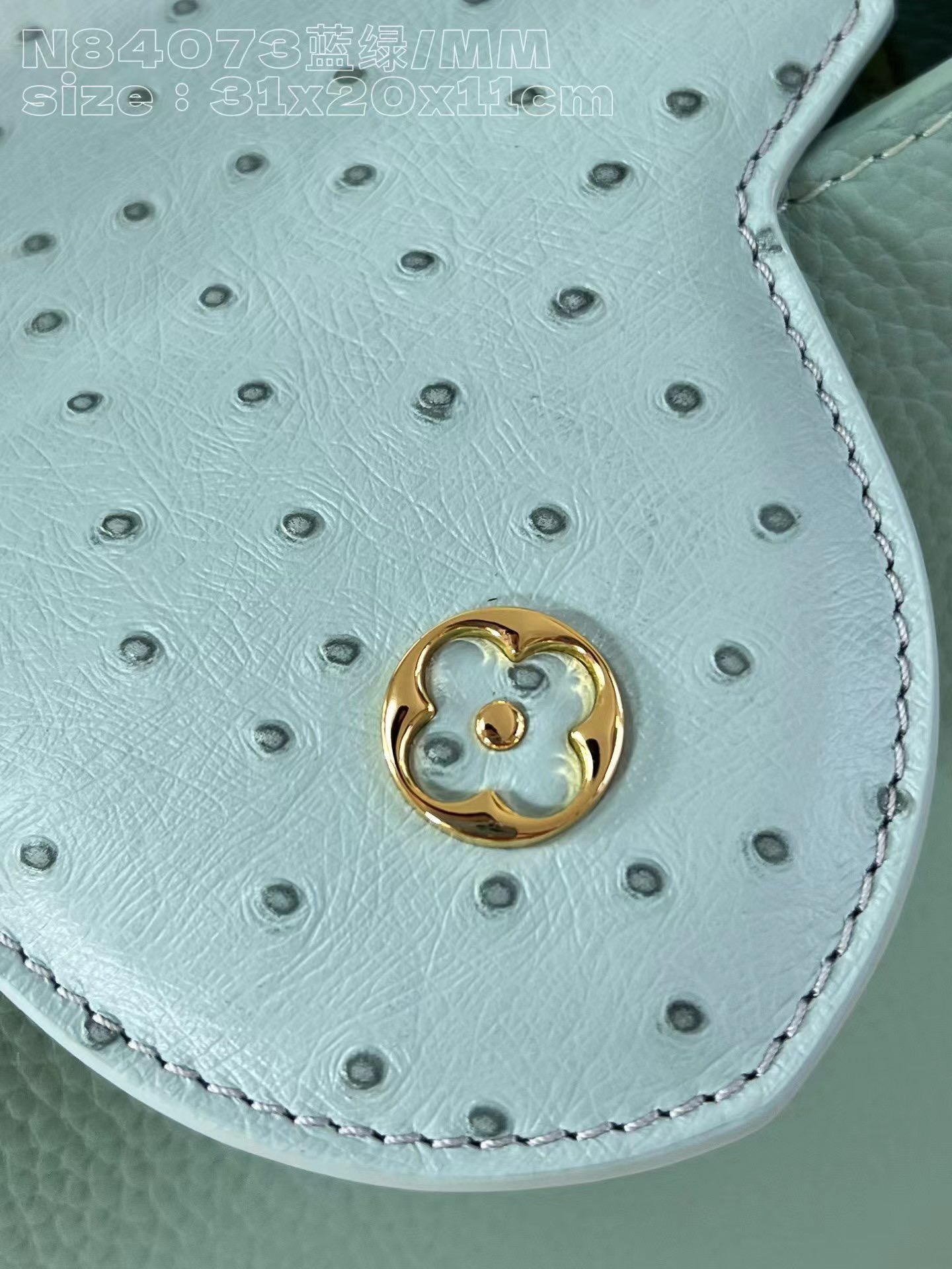 [TOP] Louis Vuitton LV Calfskin Leather And Ostrich Leather Details Capucines Bag - Mint Green