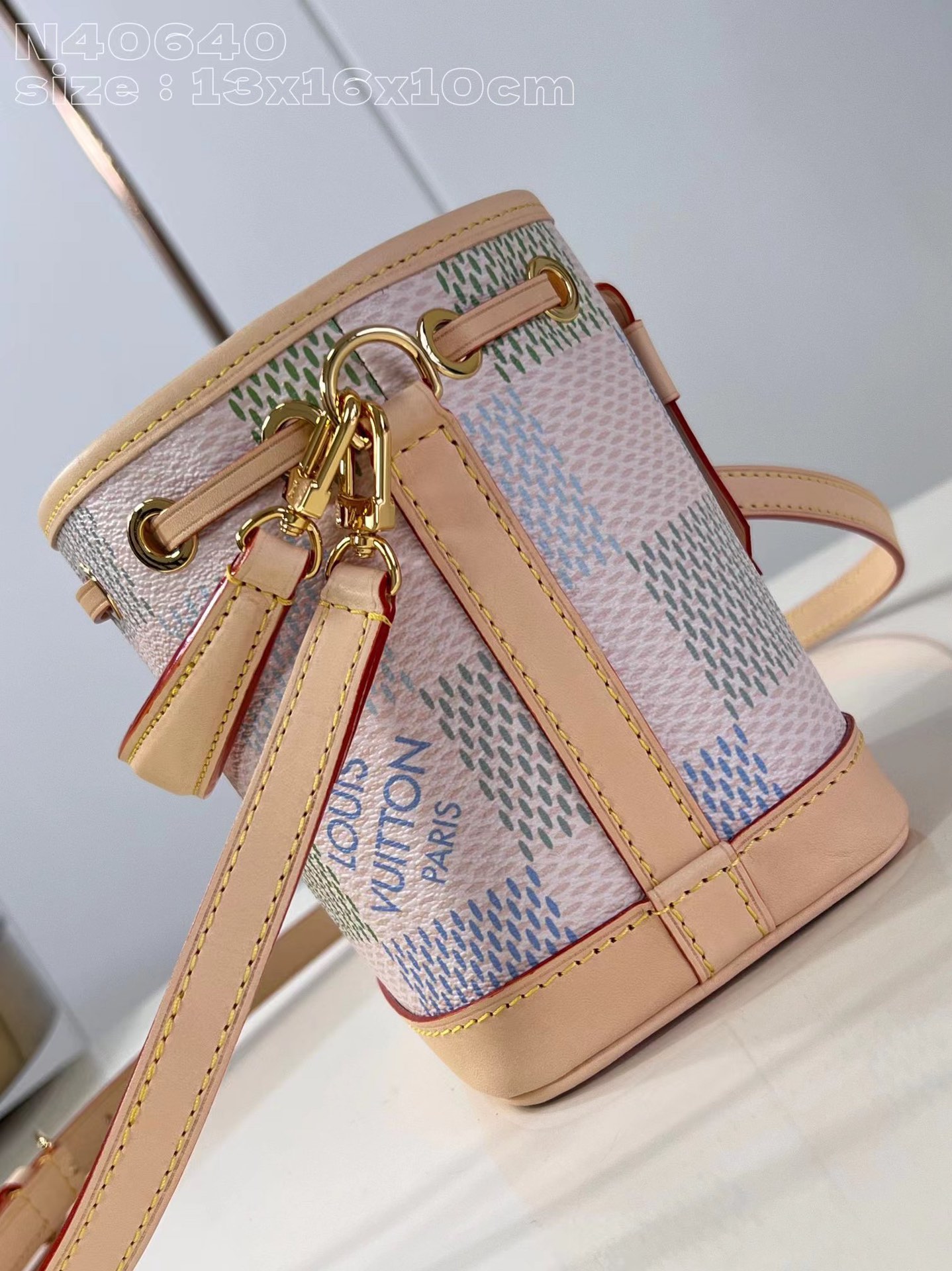 [TOP] Louis Vuitton LV Damierlicious Series Nano Noe Bags 13x16x10cm-Pink