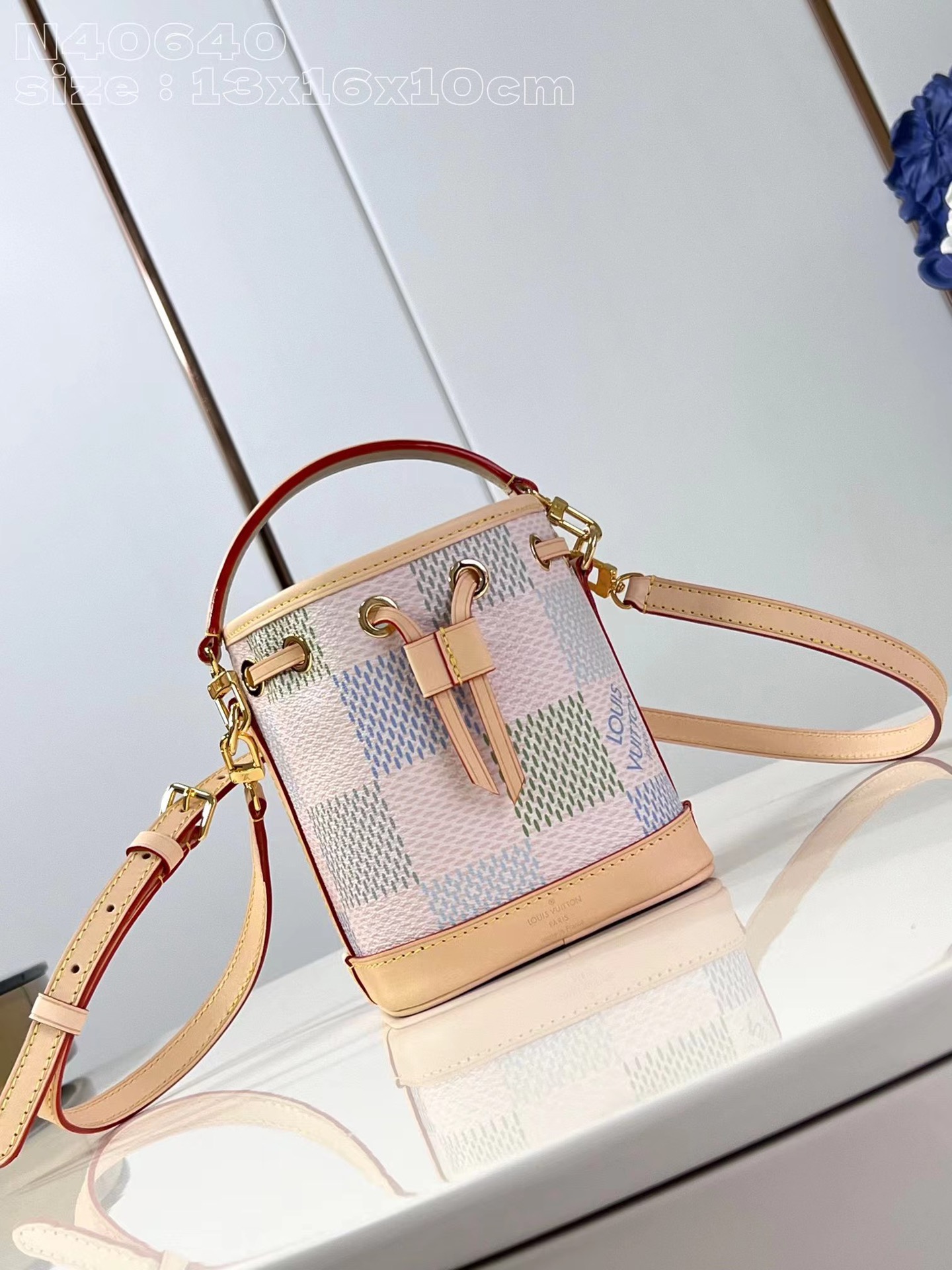 [TOP] Louis Vuitton LV Damierlicious Series Nano Noe Bags 13x16x10cm-Pink