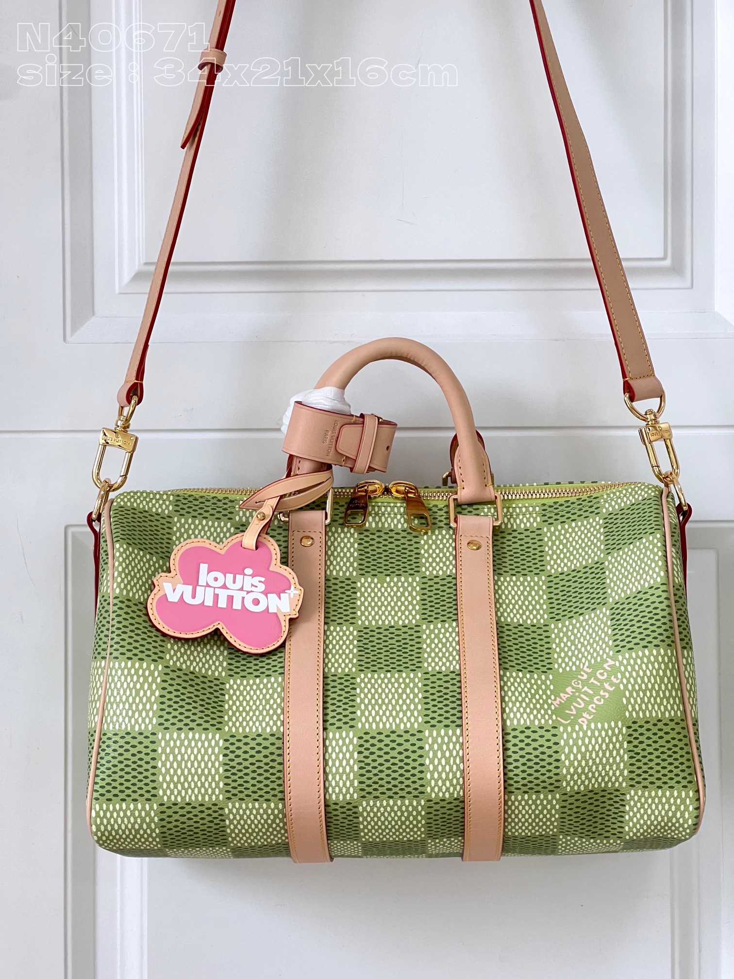 [TOP] Louis Vuitton LV Calfskin Keepall Bandoulière 35 Handbag - GHW