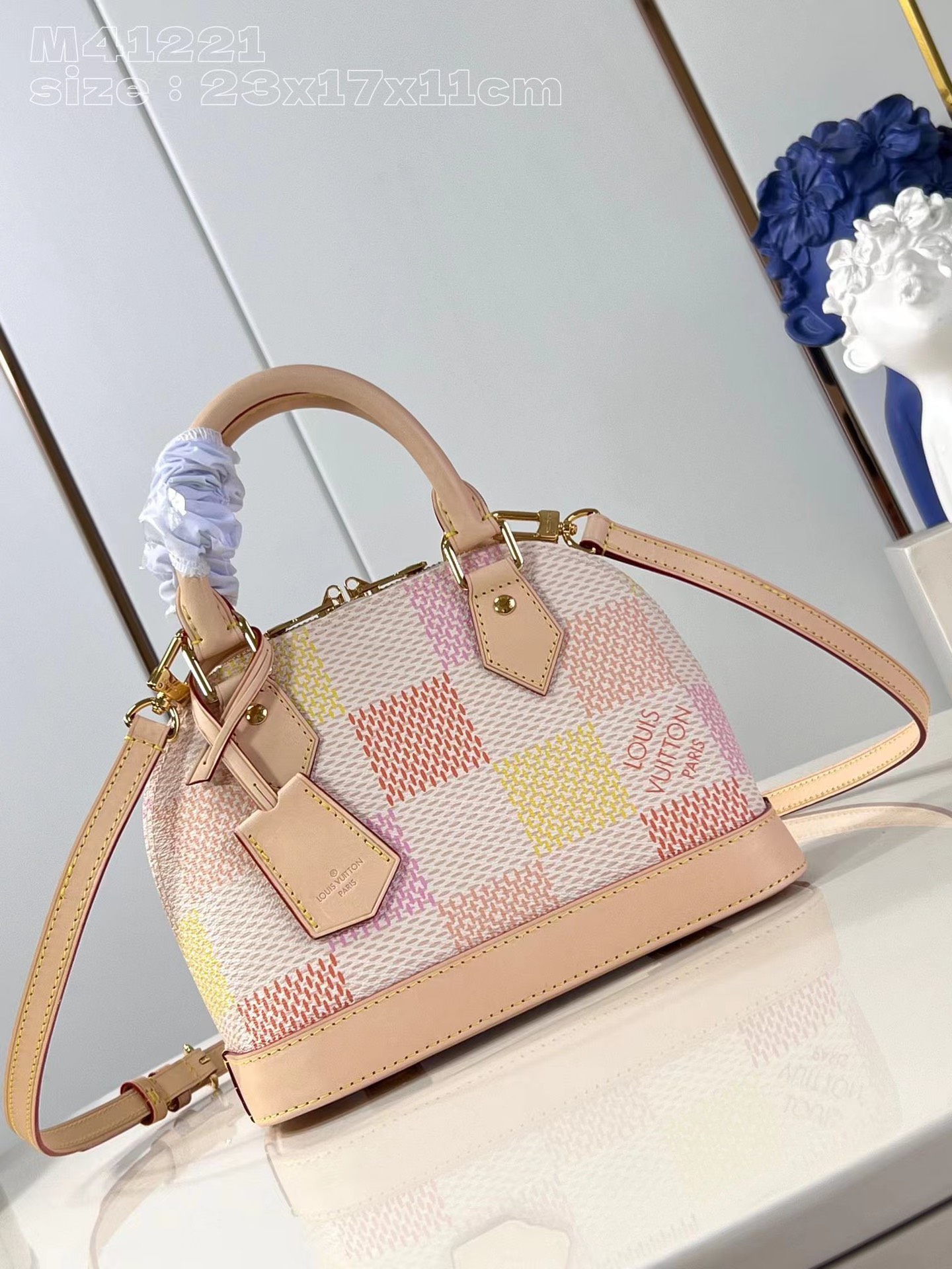 [TOP] Louis Vuitton LV Calfskin Alma BB Handbags - 23x17x11cm- Pink