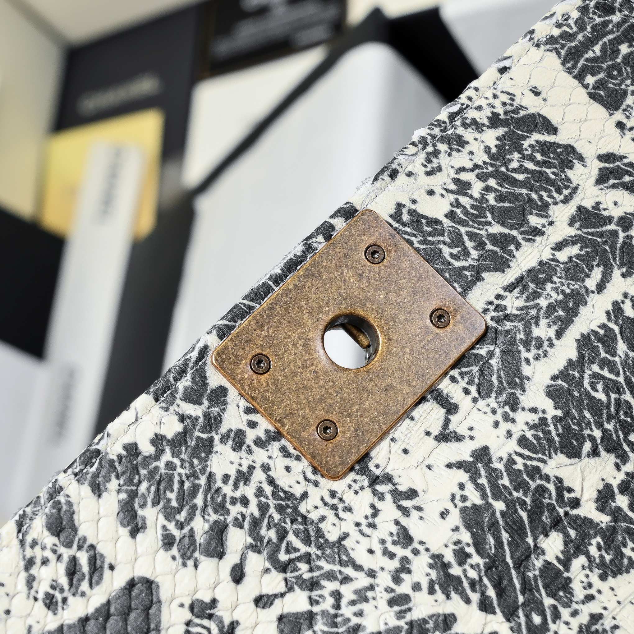 [TOP] CHANEL Snake Patterned Calfskin  Small Le Boy Bags