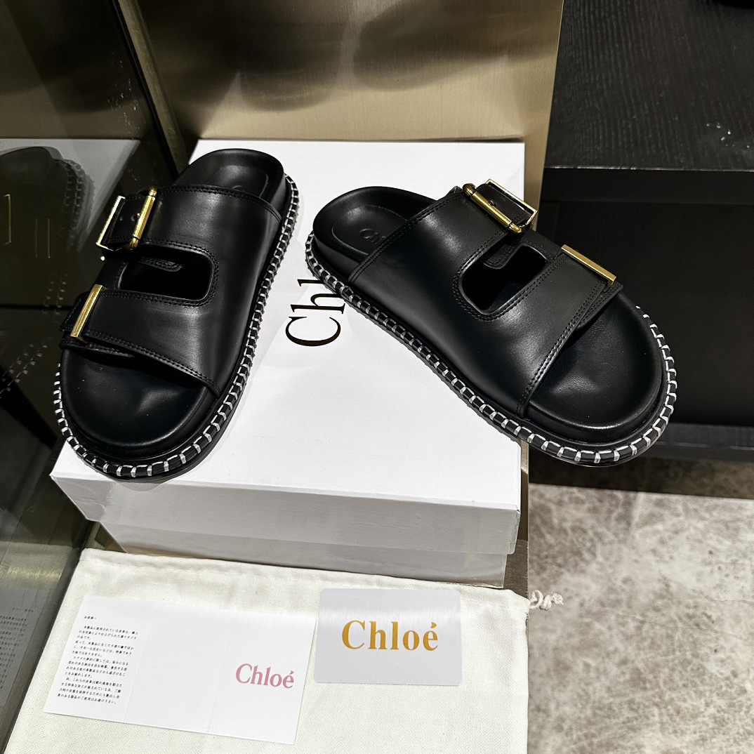 [TOP] Chloe The Latest Slippers - Black/White