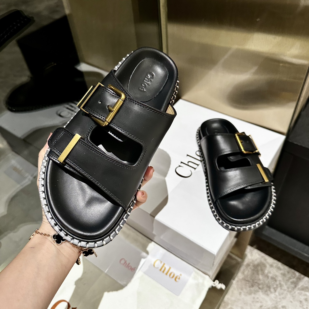 [TOP] Chloe The Latest Slippers - Black/White