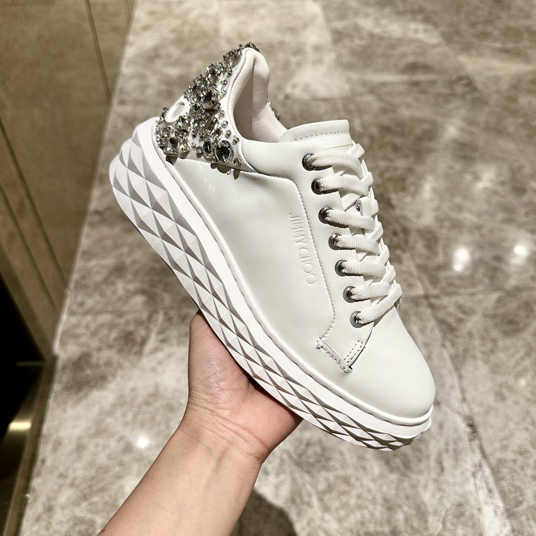 [TOP] Jimmy Choo Thick Bottom Casual White Shoes