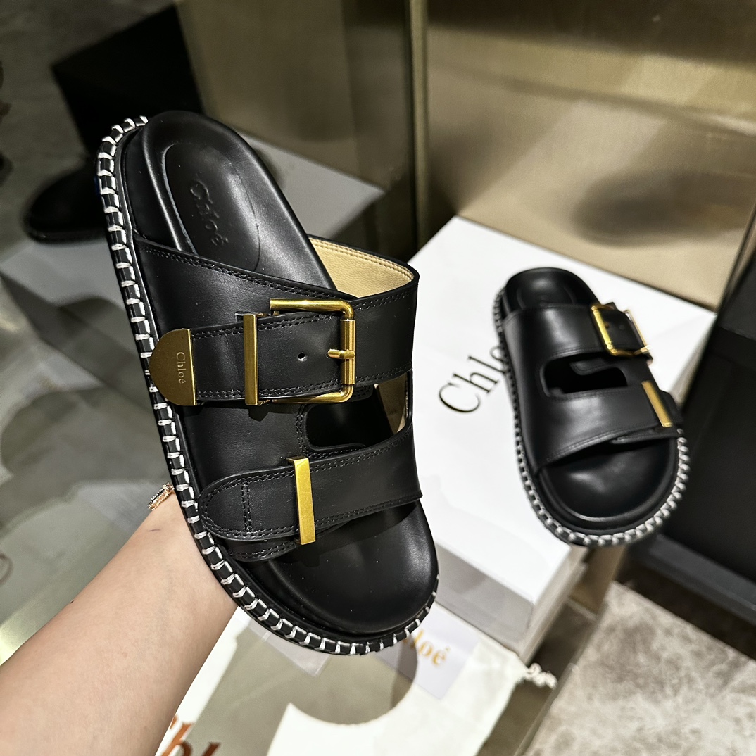 [TOP] Chloe The Latest Slippers - Black/White