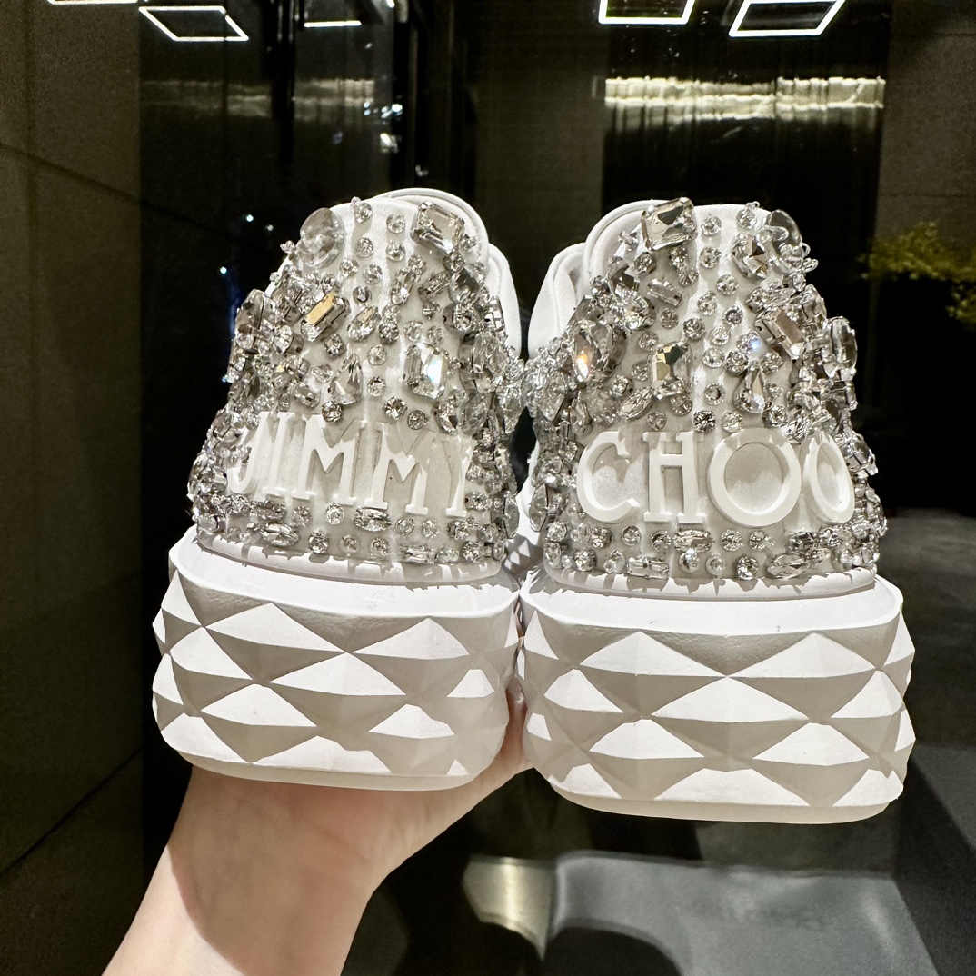 [TOP] Jimmy Choo Thick Bottom Casual White Shoes