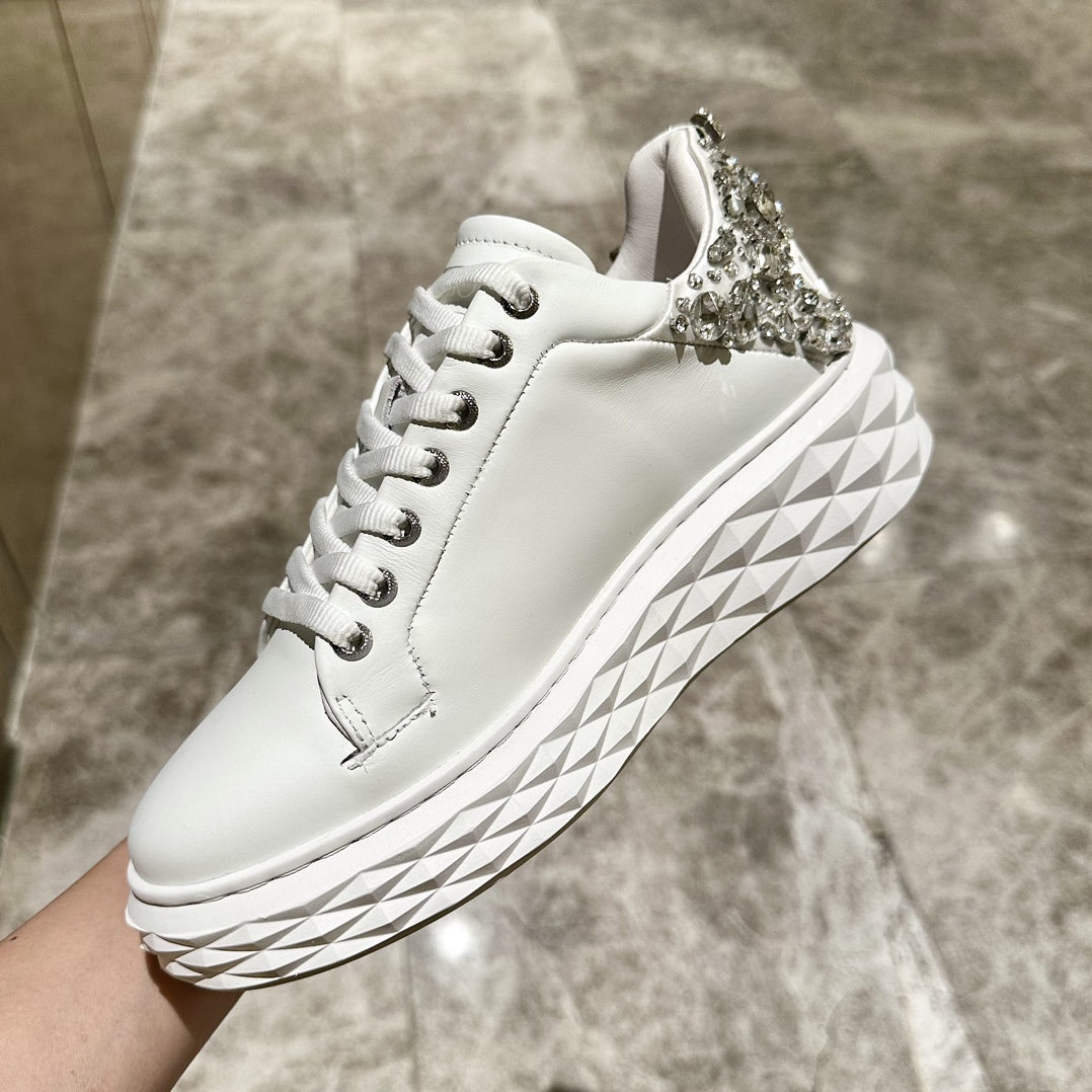 [TOP] Jimmy Choo Thick Bottom Casual White Shoes