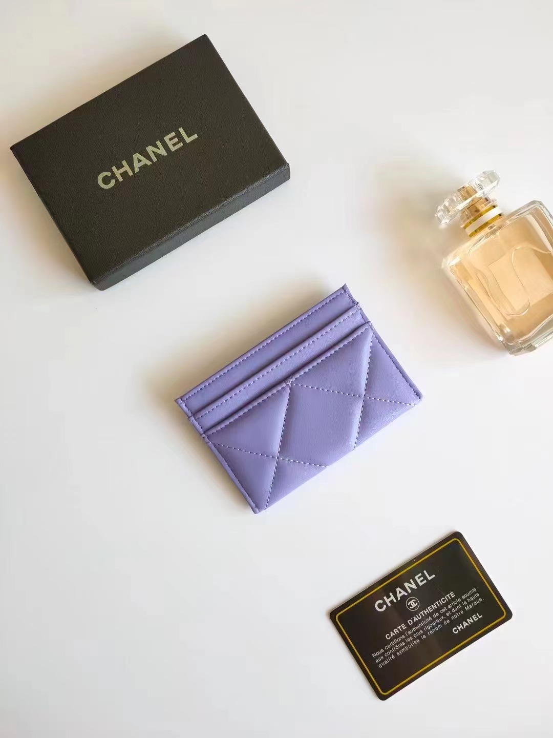 [TOP] CHANEL Card Holder - GHW - Purple