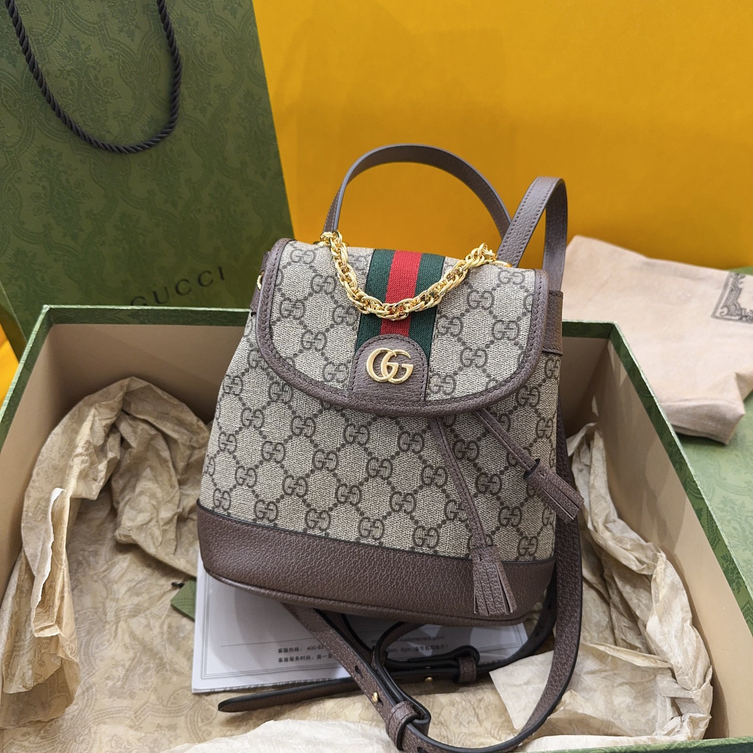 [TOP] GUCCI Ophidia Mini Backpack 20.5x 19.5 x 12cm - 2 Colors