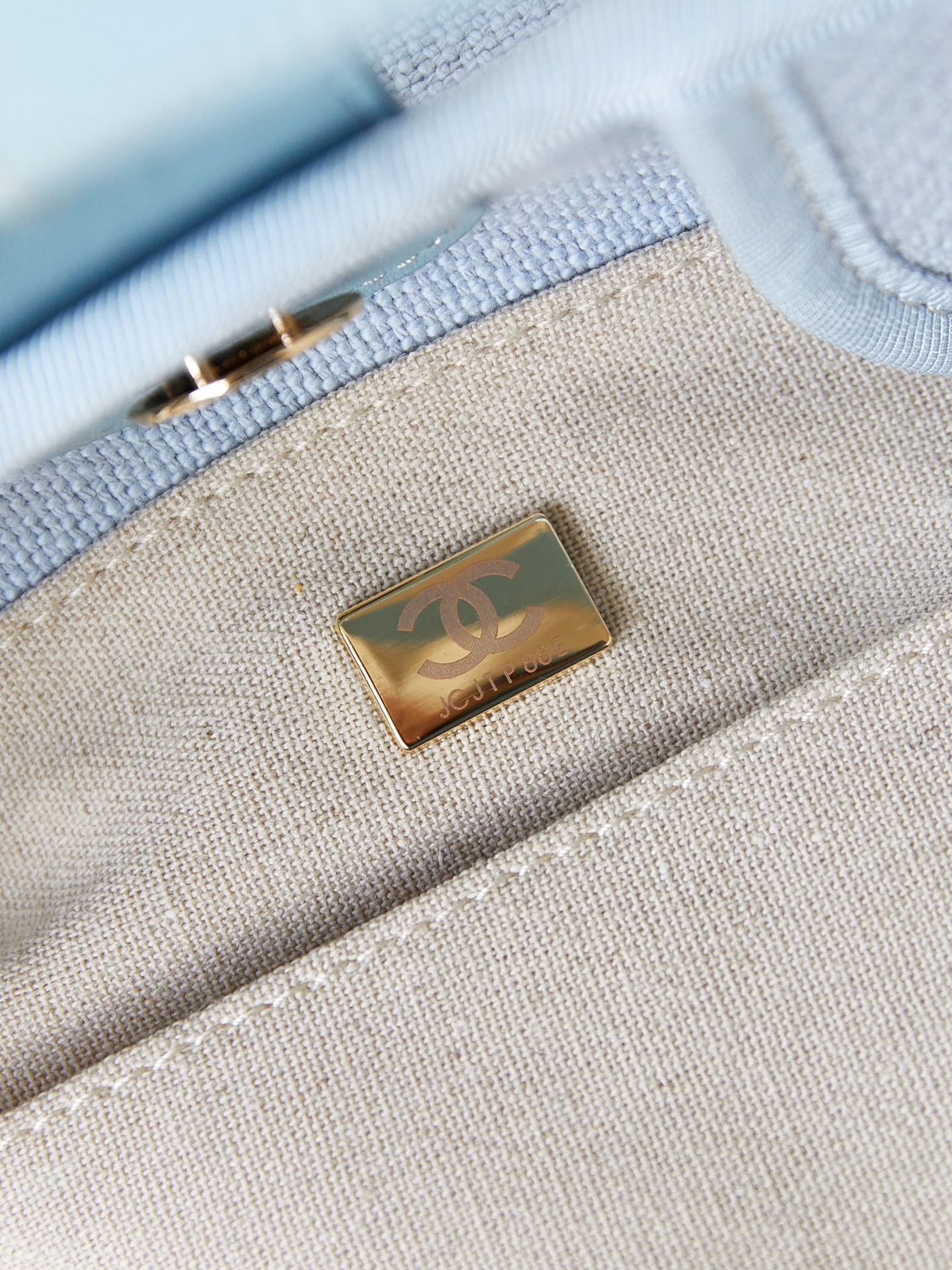 [TOP] CHANEL Deauville Tote Shopping Bag 33cm - Glacier Blue