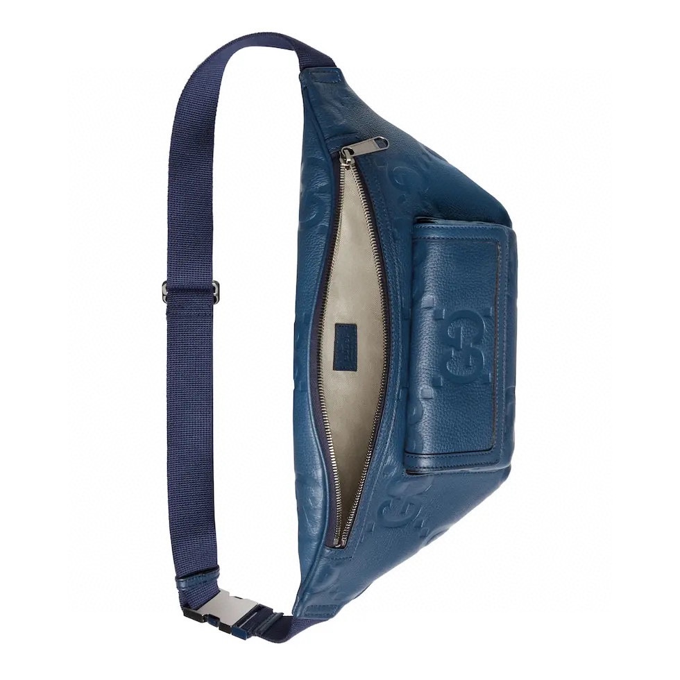 [TOP] GUCCI Men's Double G Leather Waist Bag - Black