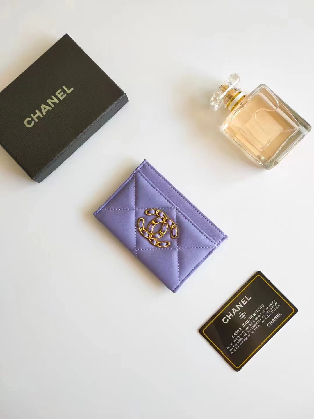 [TOP] CHANEL Card Holder - GHW - Purple