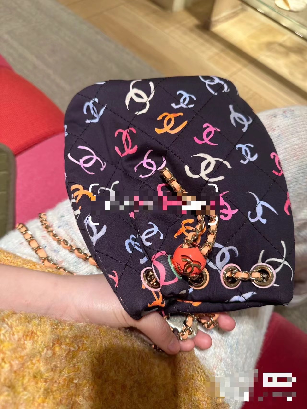 [TOP] CHANEL 24ss Dual C Printed Small Water Bucket - Glacier Blue