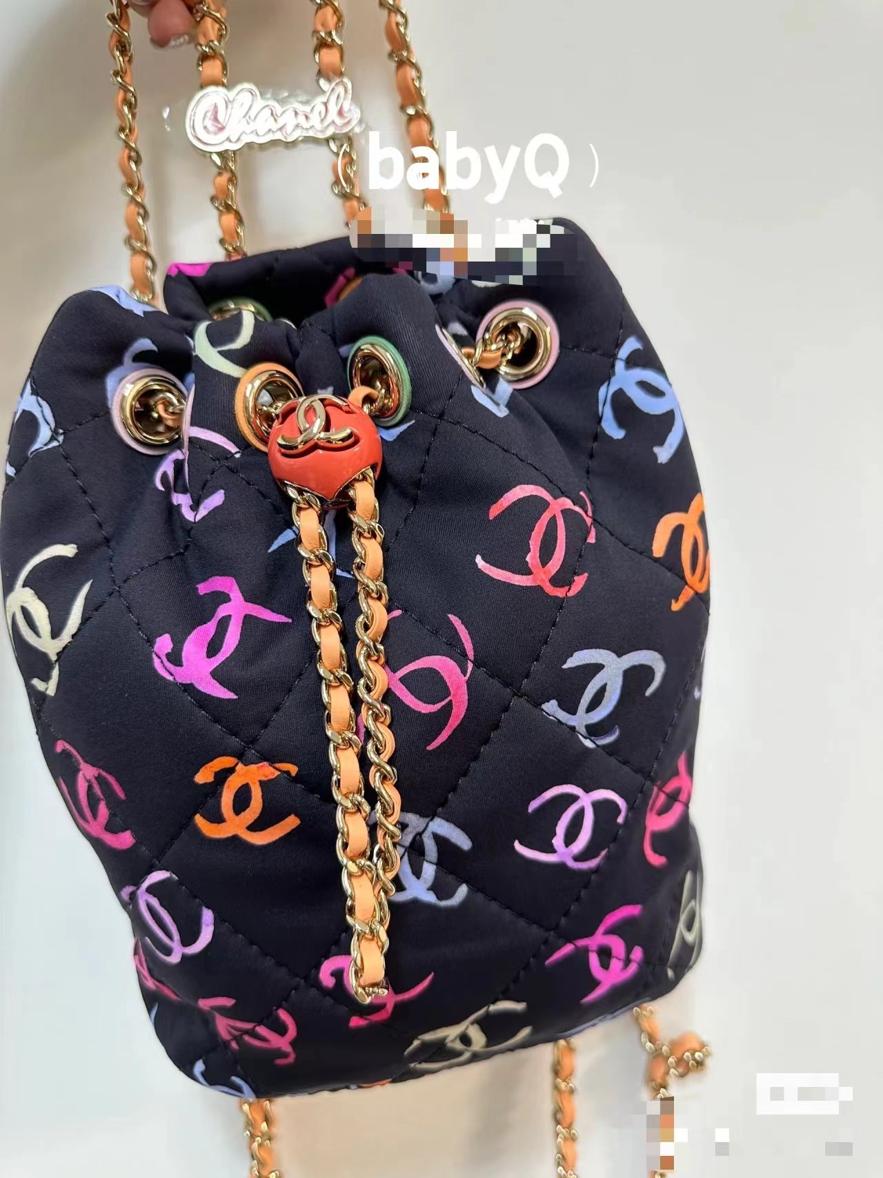 [TOP] CHANEL 24ss Dual C Printed Small Water Bucket - Glacier Blue