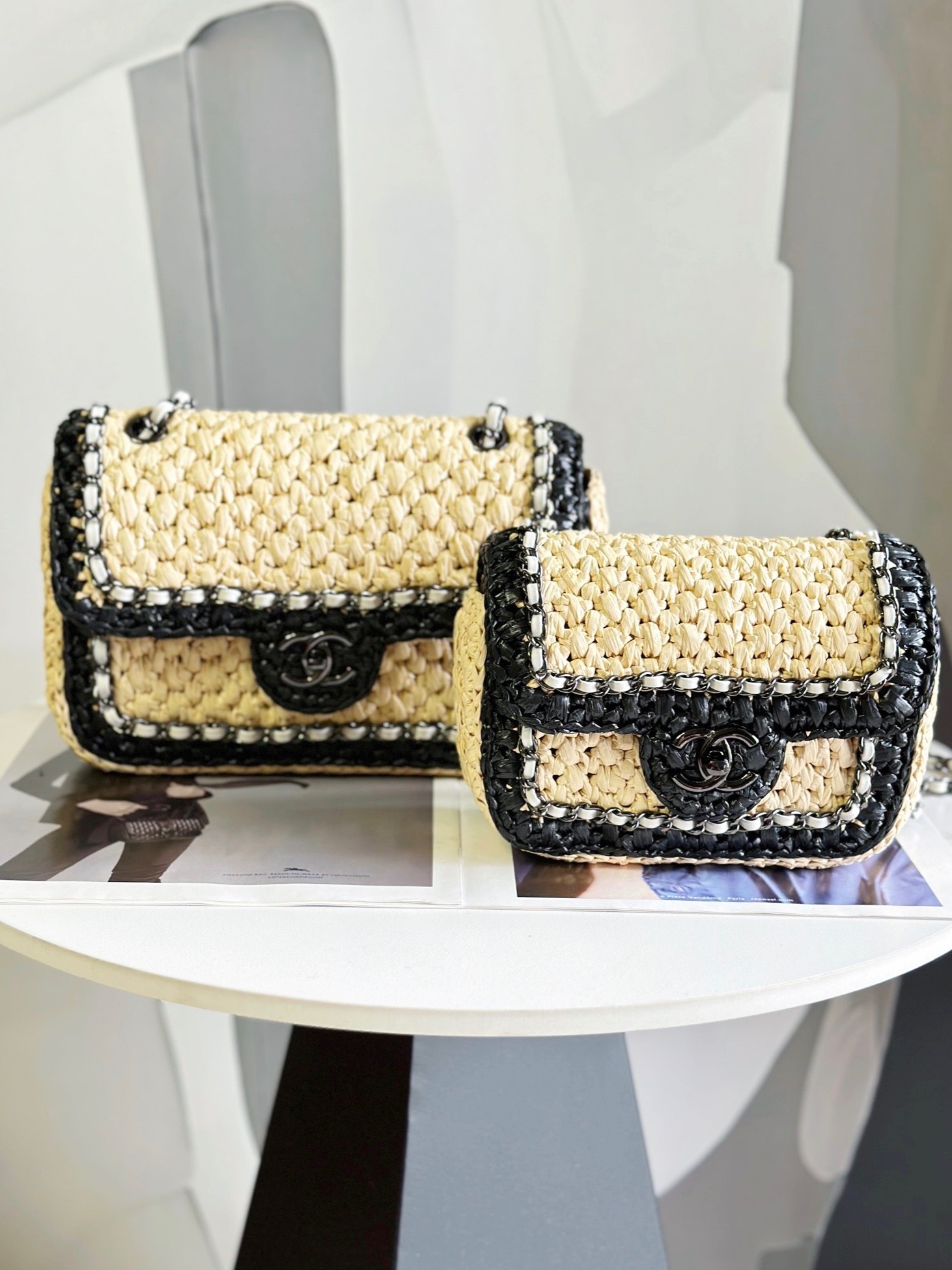 [TOP] CHANEL 24c Hand Woven Flab Bags - 18cm/23cm
