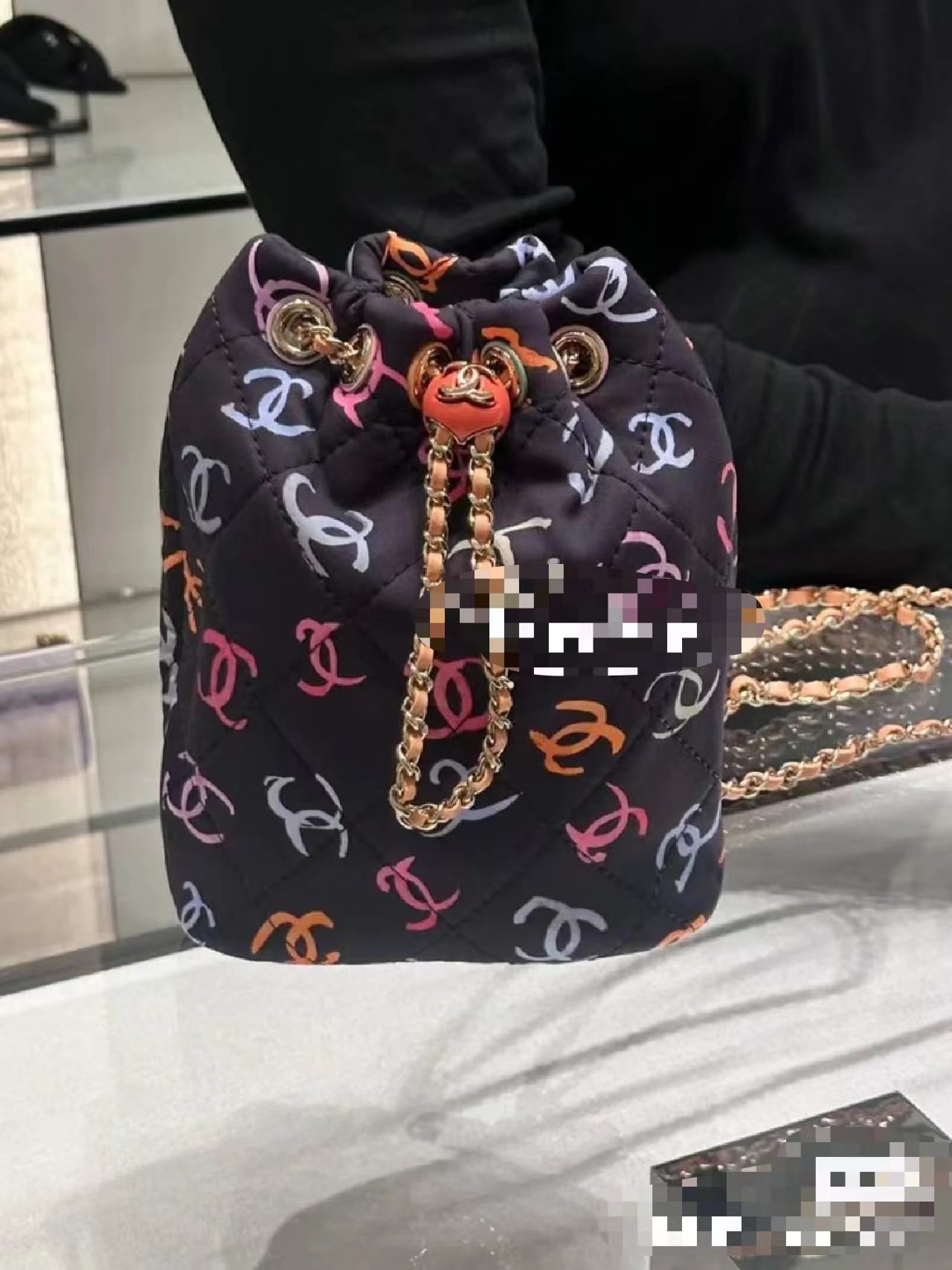 [TOP] CHANEL 24ss Dual C Printed Small Water Bucket - Glacier Blue