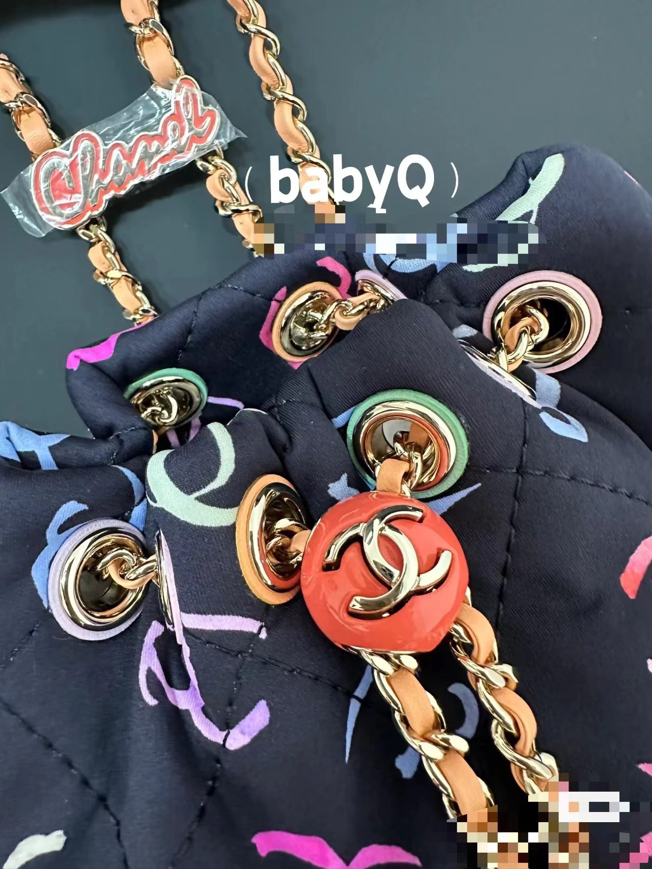 [TOP] CHANEL 24ss Dual C Printed Small Water Bucket - Glacier Blue