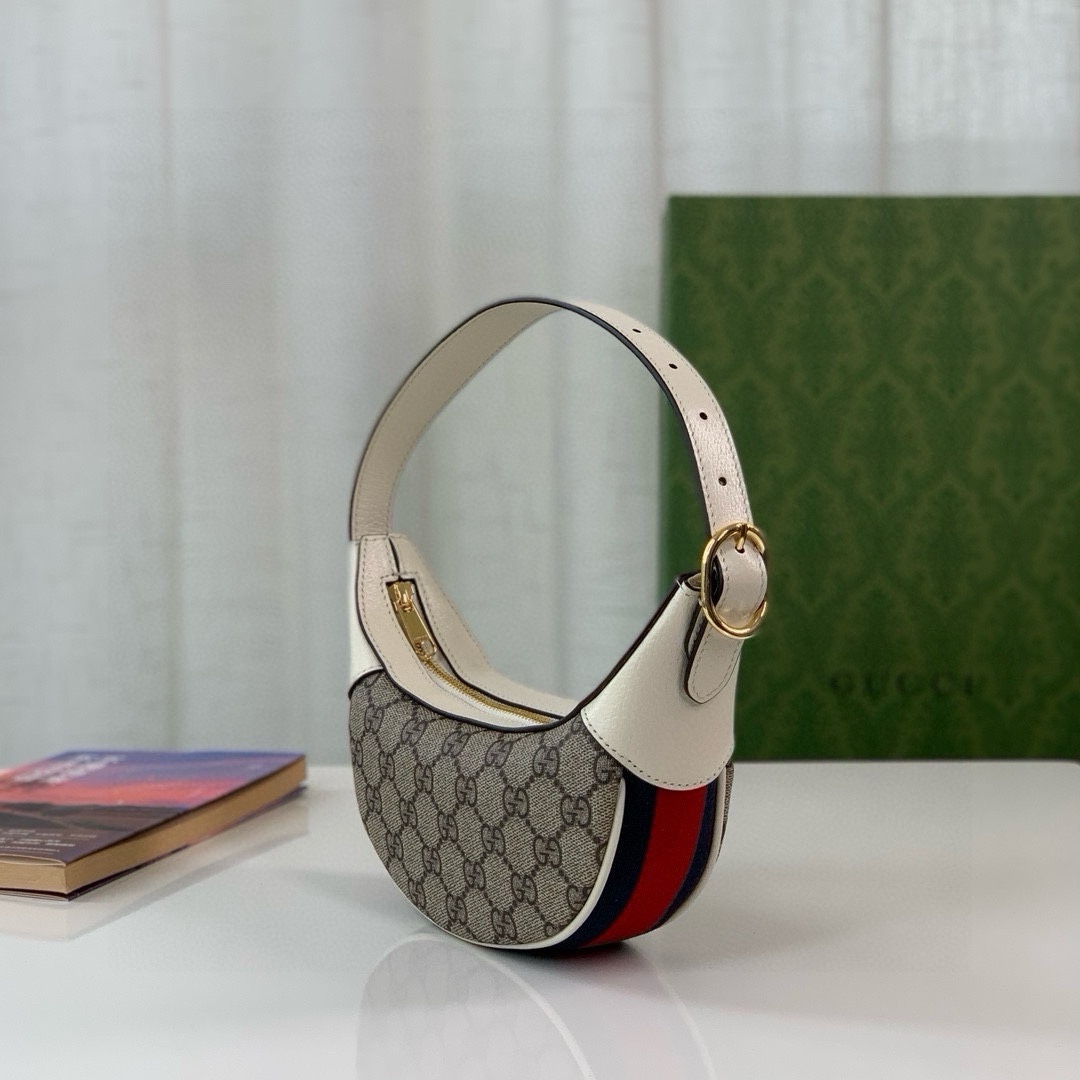 [TOP] GUCCI Ophidia Series Half Moon Mini Handbag 20X15X5CM - GHW