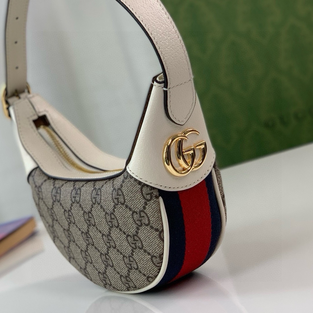 [TOP] GUCCI Ophidia Series Half Moon Mini Handbag 20X15X5CM - GHW