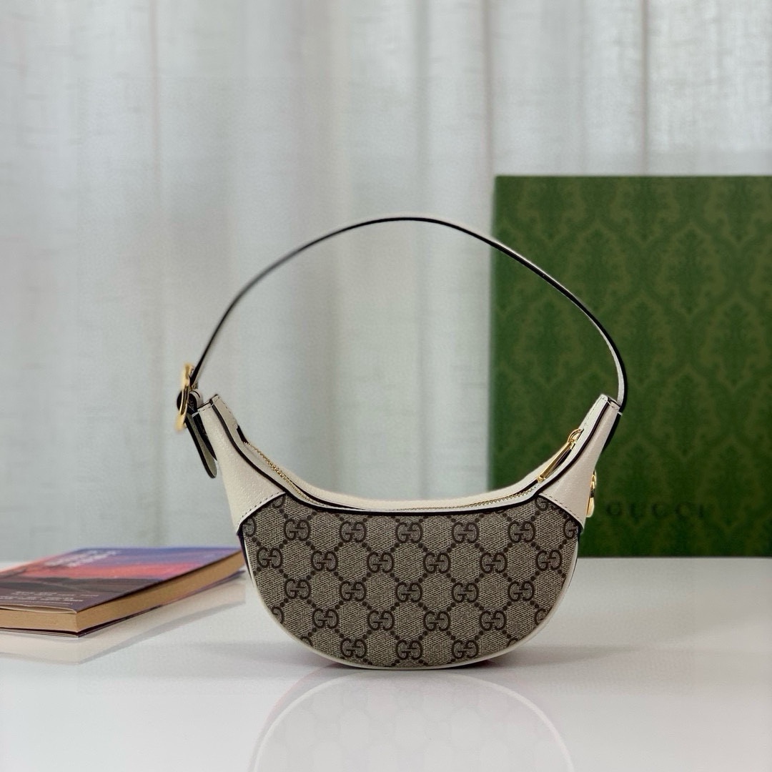 [TOP] GUCCI Ophidia Series Half Moon Mini Handbag 20X15X5CM - GHW