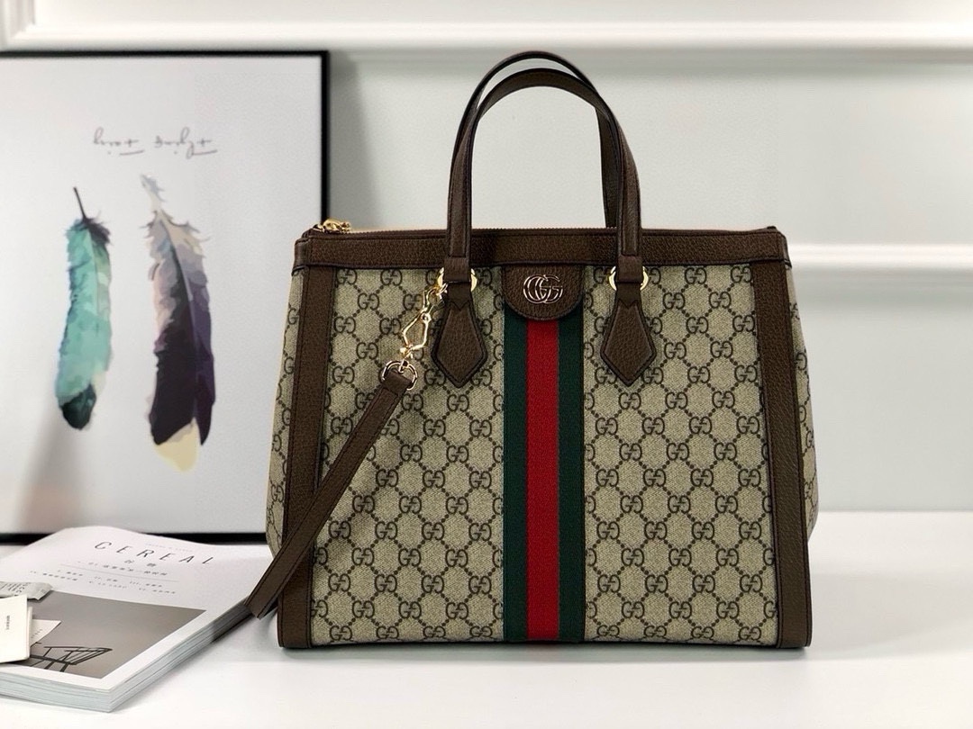 [TOP] GUCCI Ophidia Series Portable Tote Bags - 24x20x10cm/33x27.5x14.5cm - GHW