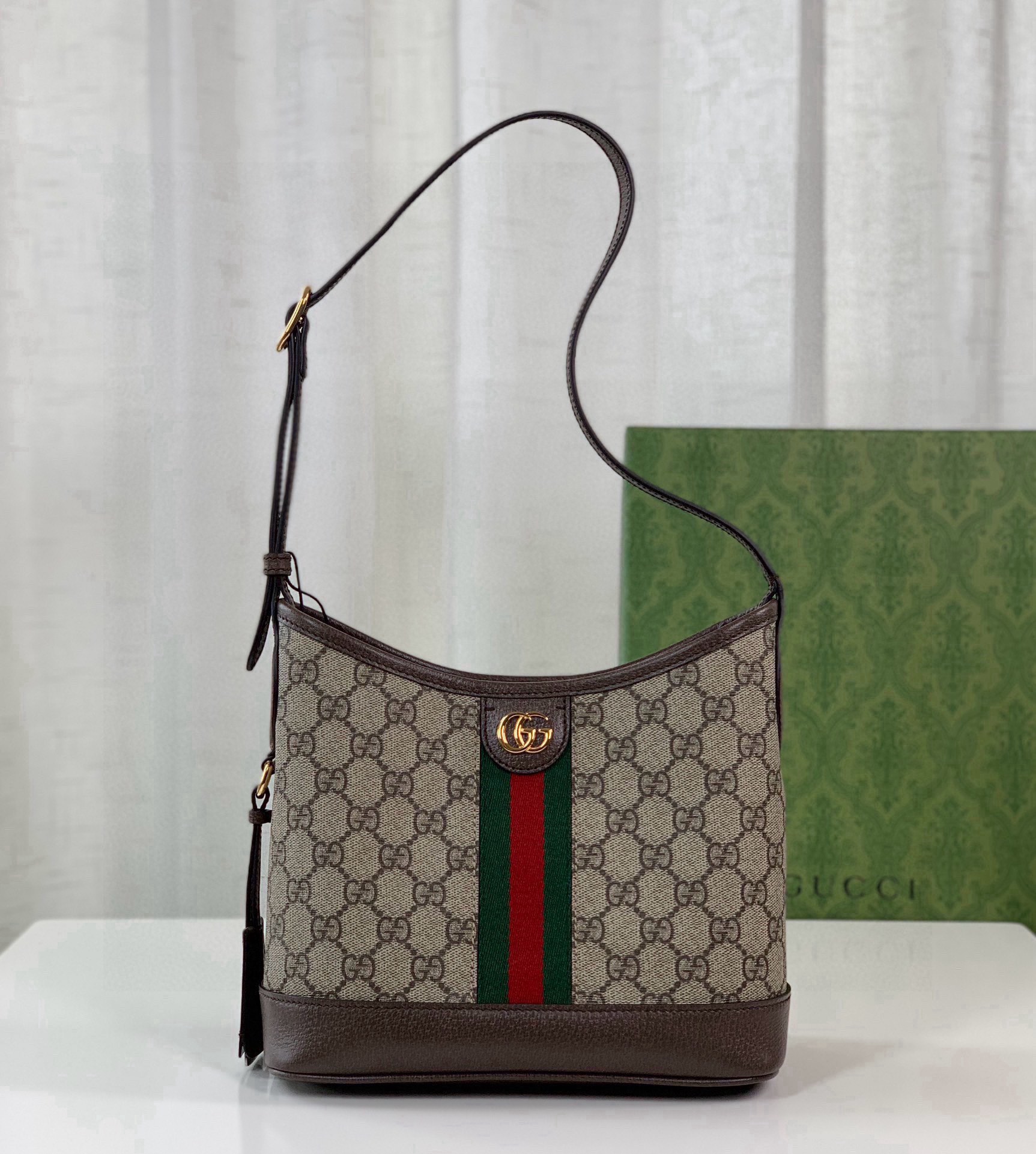 [TOP] GUCCI Ophidia Series GG Shoulder Backpack - 23X21X12cm/34X32X17cm - GHW