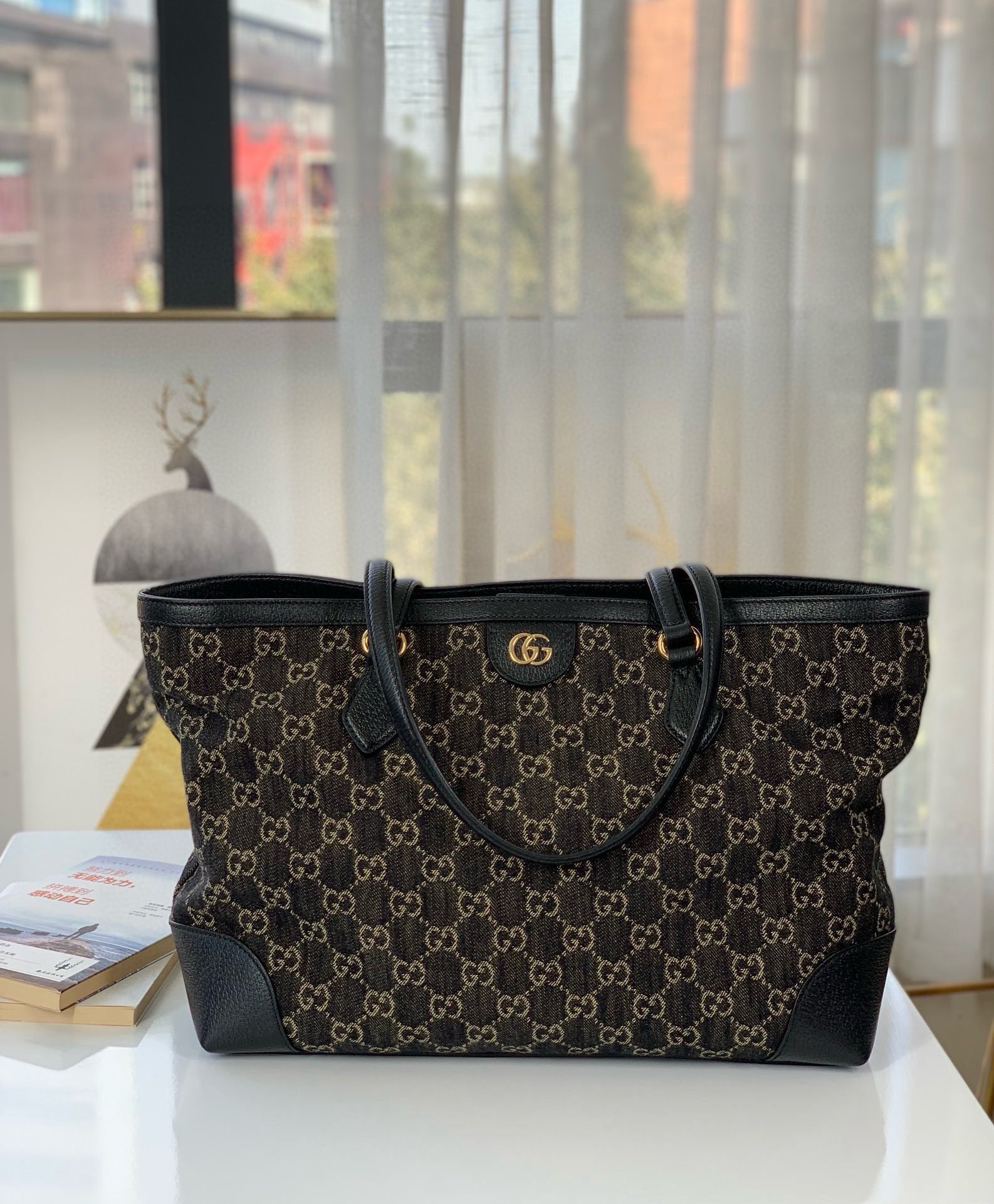 [TOP] GUCCI Ophidia Denim Collection Tote Bags 38x28x14cm - 2 Colors - GHW