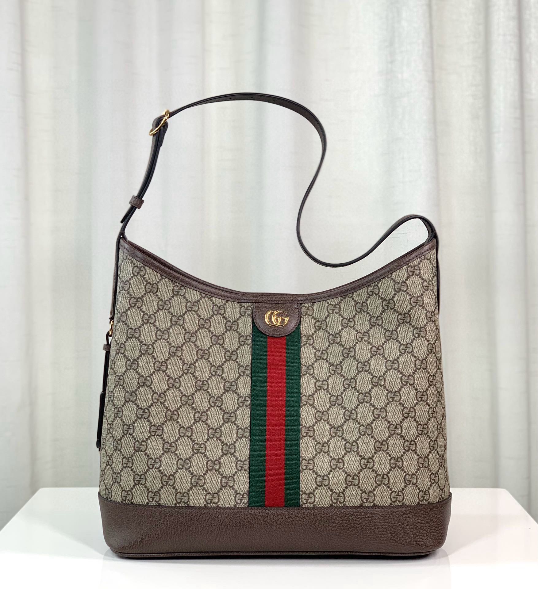[TOP] GUCCI Ophidia Series GG Shoulder Backpack - 23X21X12cm/34X32X17cm - GHW