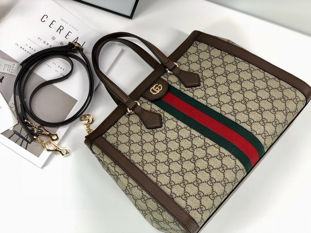 [TOP] GUCCI Ophidia Series Portable Tote Bags - 24x20x10cm/33x27.5x14.5cm - GHW