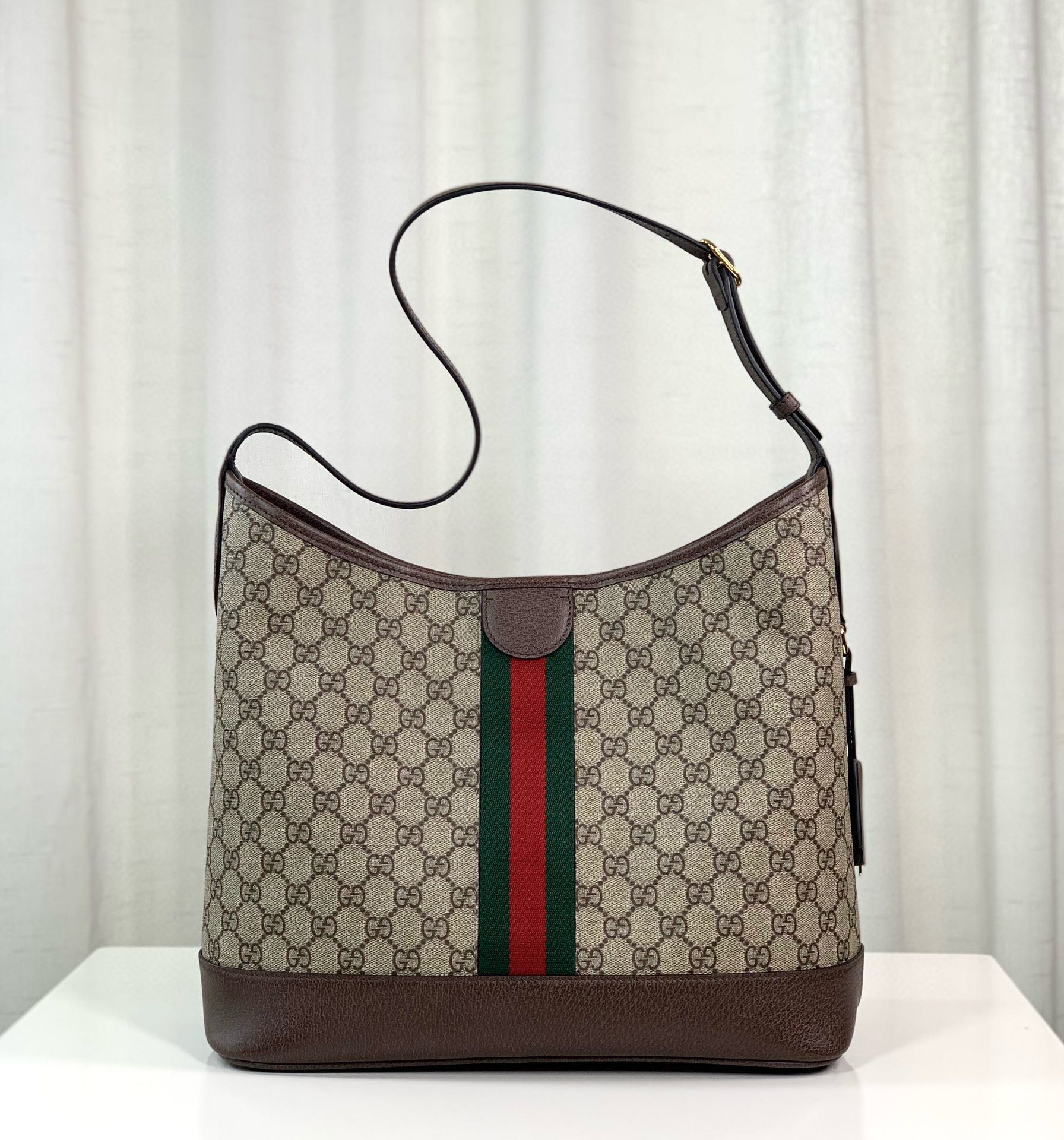 [TOP] GUCCI Ophidia Series GG Shoulder Backpack - 23X21X12cm/34X32X17cm - GHW