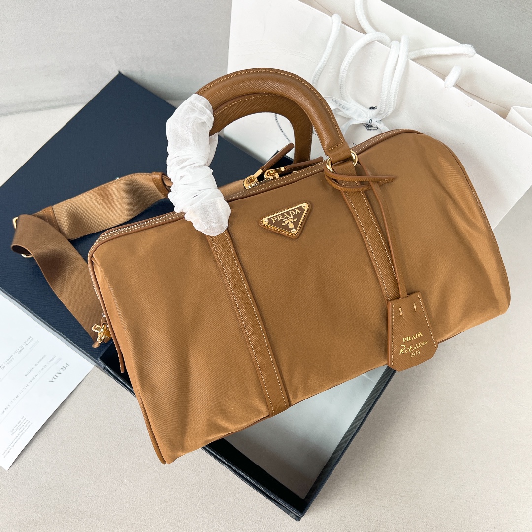 [TOP] PRADA Nylon with Saffiano Leather Bag 31x17x16cm - 2 Color