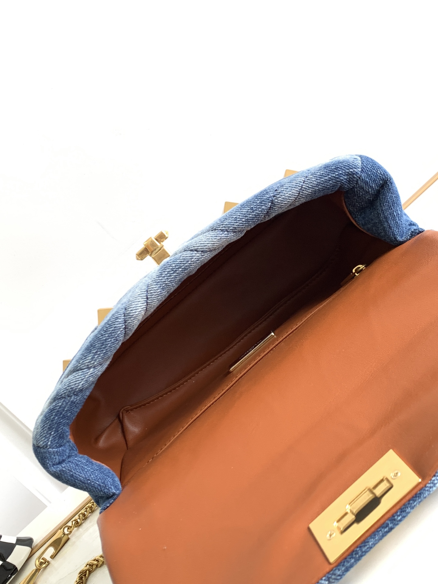 [TOP] VALENTINO Garavani Romanstud Bag 25x16x10cm/30x20x12cm - Denim