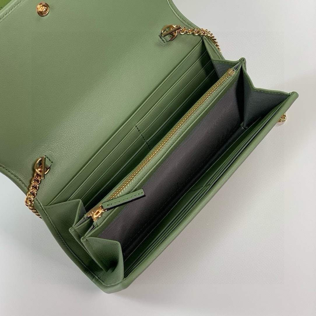 [TOP] GUCCI GG Blondie Series Chain Small Bags 21X10.5cm - Green/Pink -GHW