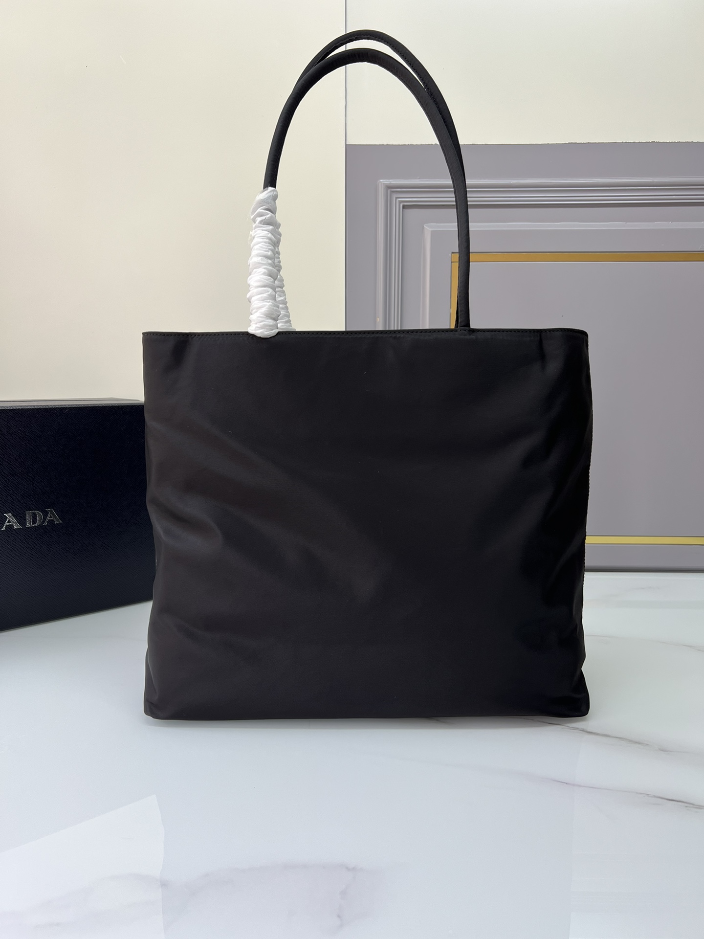 [TOP] PRADA Nylon Tote Bag 35x30x10cm - Black