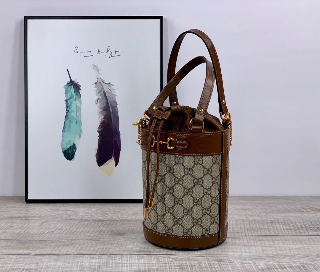 [TOP] GUCCI 1955 Series Bucket Bag 14x19x14CM - GHW